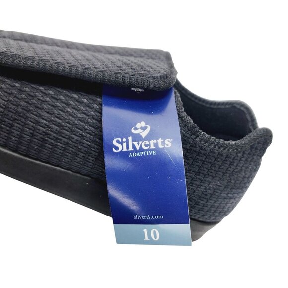Silverts Adaptive Slippers Size 10 Diabetic Shoes Slip Resistant Men black - Picture 4 of 15